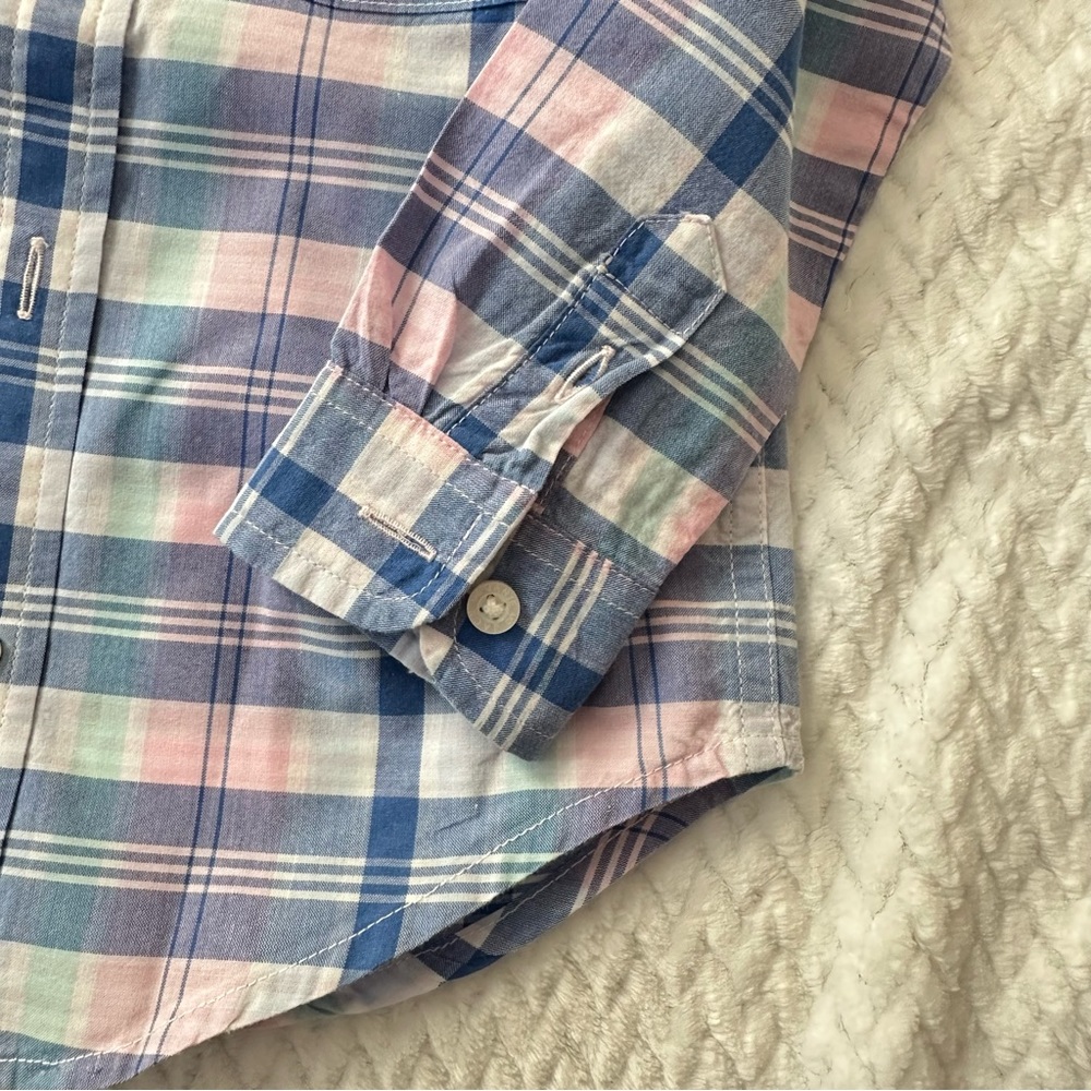 Janie and Jack Plaid Button Down Dress Shirt 2T - Picture 4 of 9